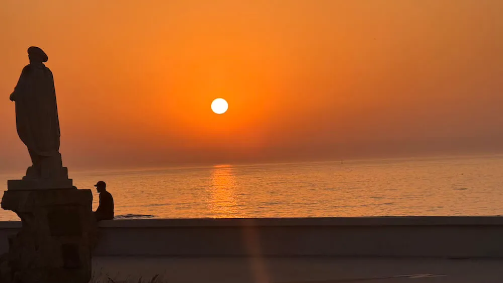 sunset in Baion in the portuguses camino