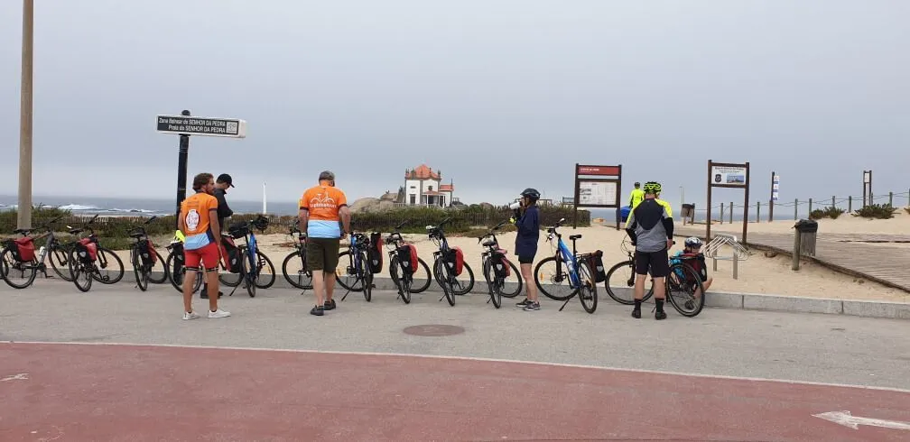 senhora da pedra chapel in the sand with bike photo